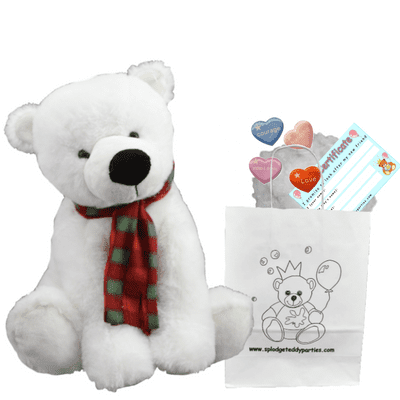 8 inch Polar Bear with Scarf - DIY Bear Kit no-sew