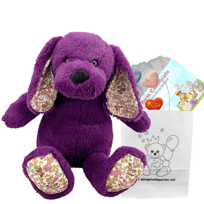 8 inch Posie the Purple Dog - DIY Bear Kit no-sew