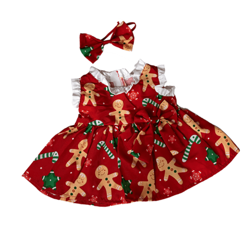 8 inch Red Gingerbread Dress - Teddy Bear Clothes