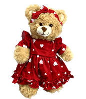 8 inch Red Heart Dress with Headband - Teddy Bear Clothes - SPECIAL PRICE