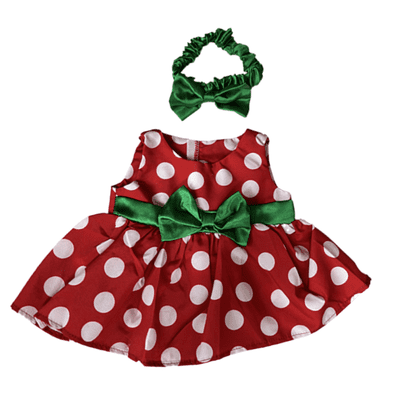 8 inch Red Polka Dot Dress - Teddy Bear Clothes