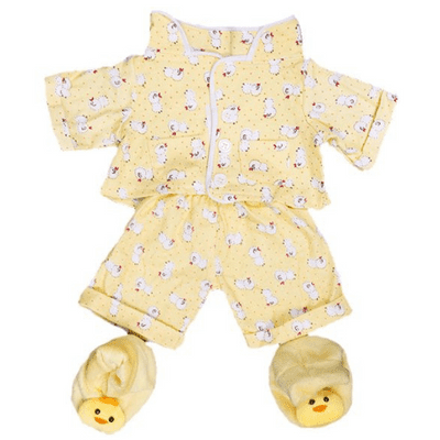 8 inch Yellow Chicken PJ Pyjamas with slippers - Teddy Bear Clothes
