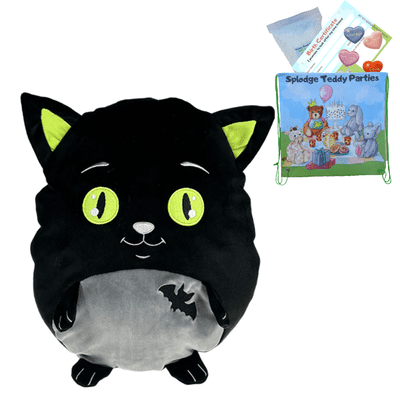 Black Cat Halloween - Squishy Plush Pillow DIY Kit - no-sew