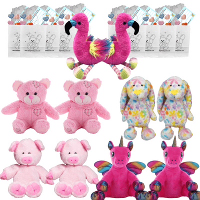 Build a Teddy Bear Party Pack - 10 x 16 inch Pink Teddies - no sew