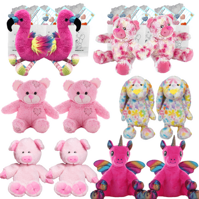 Build a Teddy Bear Party Pack - 12 x 16 inch Pink Teddies - no sew