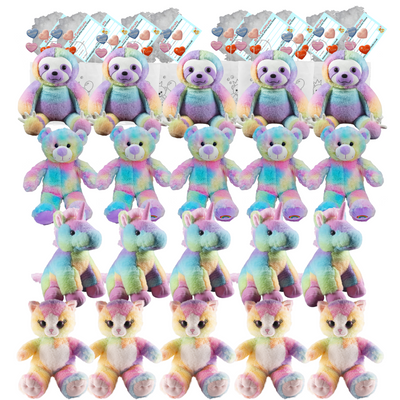Build a Teddy Bear Party Pack - 20 x 16 inch Rainbow Animals - no sew