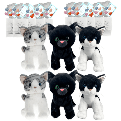 Build a Teddy Party - 6 x 16 inch Cats - no sew