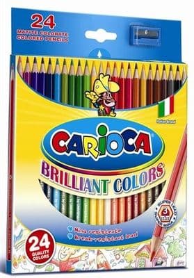 Carioca 24 x Colouring Pencils with Sharpener - CLEARANCE WAS £3