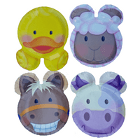 Farm Animals Picnic Party Set - 8 Plates, 8 Cups, 20 Napkins - CLEARANCE
