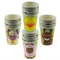 Farm Animals Picnic Party Set - 8 Plates, 8 Cups, 20 Napkins - CLEARANCE