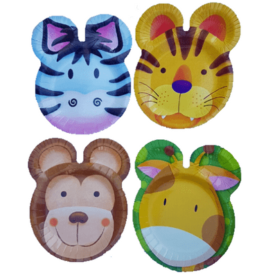 Jungle Animal Safari - Shaped Plates x 8