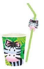 Jungle Animal Safari - Straws x 8