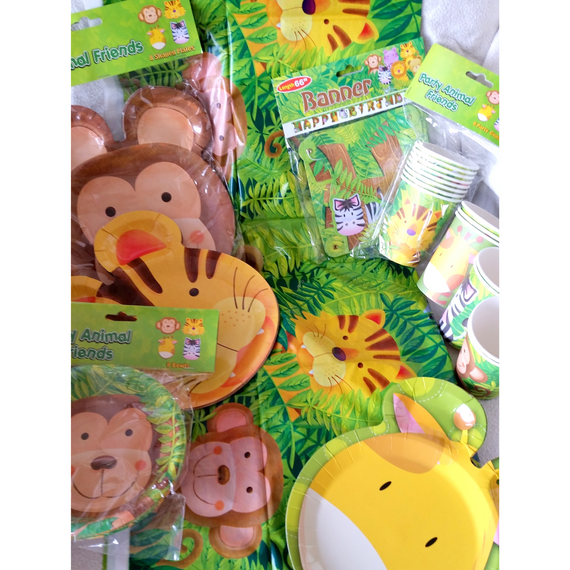 Jungle Tableware Picnic Party Set - CLEARANCE BUNDLE