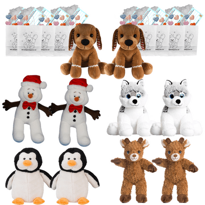 Make your own Bear Party - 10 x 10 inch Cuddles Christmas Plushies - no-sew