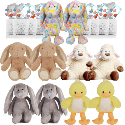 Make your own Bear Party - 10 x 16 inch Easter Plushies Set A - no-sew