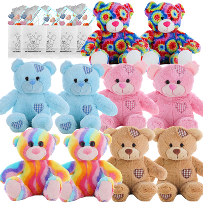 Make your own Bear Party - 10 x 8 inch Teddies Set D - no-sew