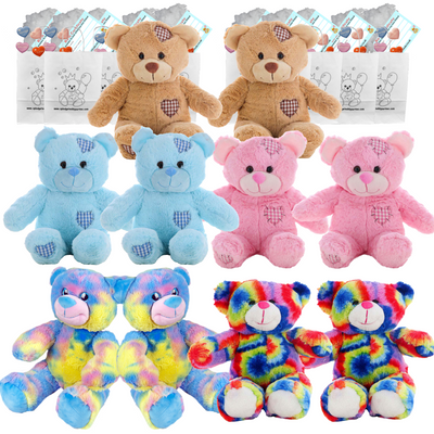 Make your own Bear Party - 10 x 8 inch Teddy Bears Set E - no-sew