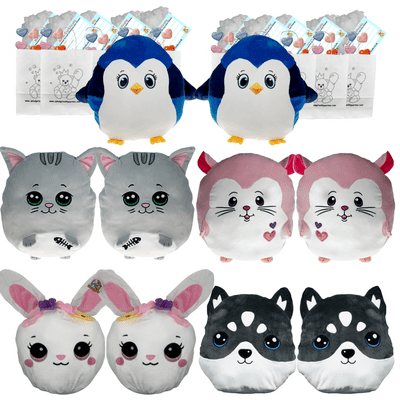 Make your own Bear Party - 10 x Animals Pillow Plushies - no-sew