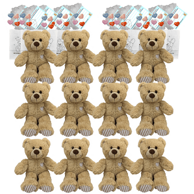 Make your own Bear Party - 12 x 10 inch Brown Cuddles Teddies - no-sew