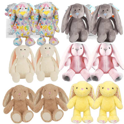 Make your own Bear Party - 12 x 16 inch Bunny Rabbit Plushies Set B - no-sew
