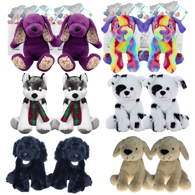Make your own Bear Party - 12 x 8 inch Dog Plushies Set B no-sew