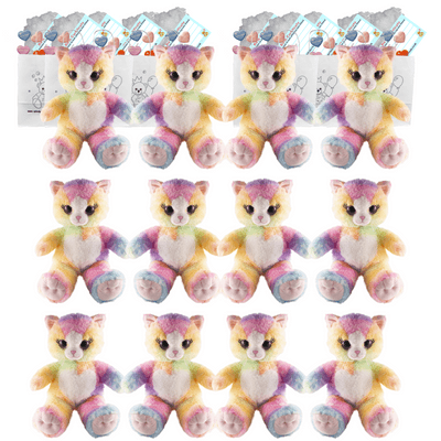Make your own Bear Party - 12 x 8 inch Rainbow Kitty Cats - no-sew