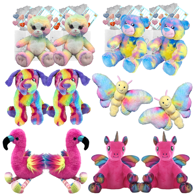 Make your own Bear Party - 12 x 8 inch Rainbow Plushies SET B - no-sew