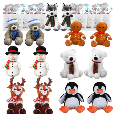 Make your own Bear Party - 14 x 8 inch Christmas Plushies - no-sew