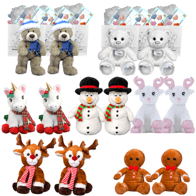 Make your own Bear Party - 14 x 8 inch Christmas Plushies Set B no-sew