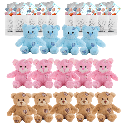 Make your own Bear Party - 14 x 8 inch Mixed Patch Teddies - no-sew