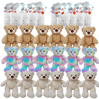 Make your own Bear Party - 18 x 10 inch Mixed Teddies - no-sew
