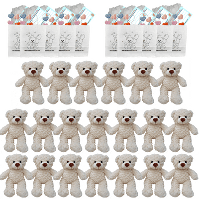 Make your own Bear Party - 20 x 10 inch Crinkle Cream Bears - no-sew