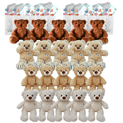 Make your own Bear Party - 20 x 10 inch Natural Colour Teddies - no-sew