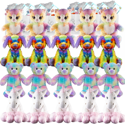 Make your own Bear Party - 20 x 10 inch Rainbow Plushies - no-sew
