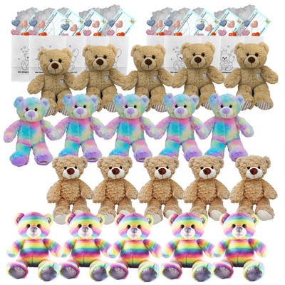 Make your own Bear Party- 20 x 10 inch Teddies Set E - no-sew