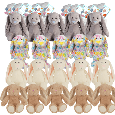 Make your own Bear Party - 20 x 16 inch Bunny Rabbit Plushies Set A - no-sew