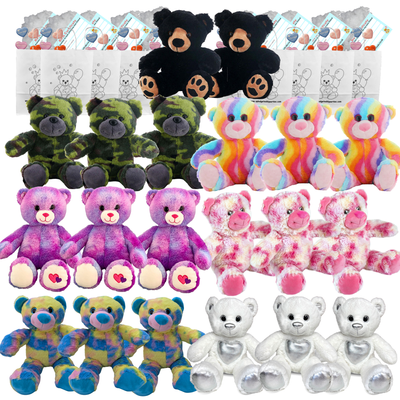 Make your own Bear Party - 20 x 16 inch TM Teddies Set D - no-sew