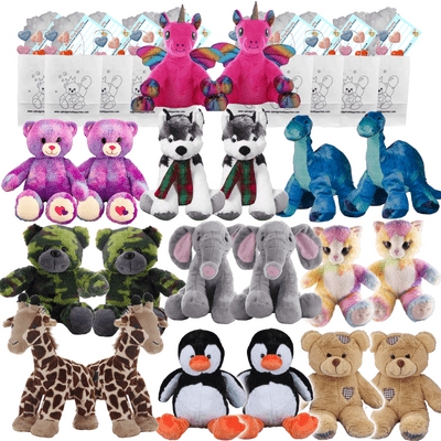 Make your own Bear Party - 20 x 8 inch Mixed Plushies - no-sew