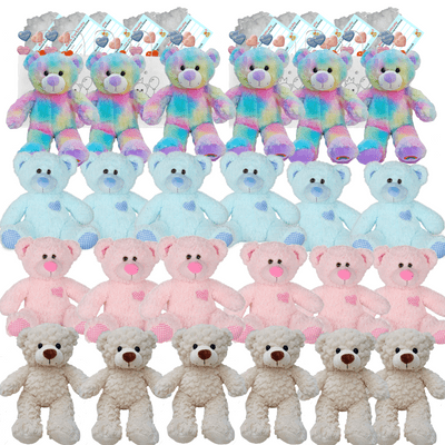 Make your own Bear Party - 24 x 10 inch Colour Teddies - no-sew