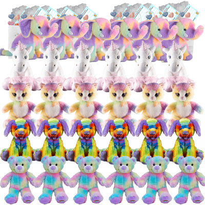 Make your own Bear Party - 30 x 10 inch Rainbow Plushies - no-sew