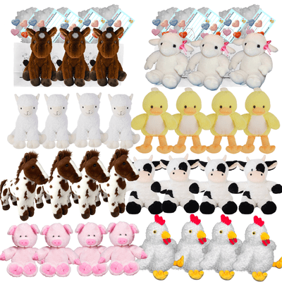 Make your own Bear Party - 30 x 16 inch Farm Animals Plushies - no-sew