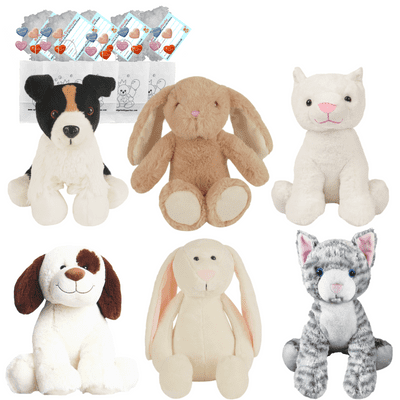 Make your own Bear Party - 6 x 16 inch Pet Plushies Set A - no-sew
