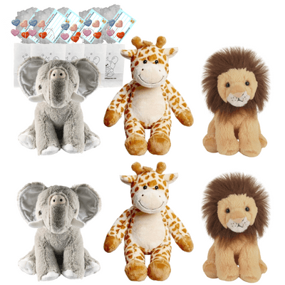 Make your own Bear Party - 6 x 16 inch Zoo Animals - no-sew