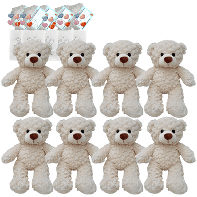 Make your own Bear Party - 8 x 16 inch Crinkle Cream Teddies - no-sew