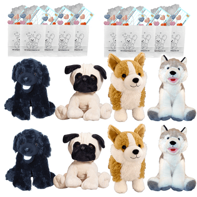 Make your own Bear Party - 8 x 8 inch Mixed Dogs Set C no-sew