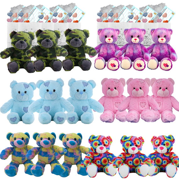 Make your own Bear Party Pack - 18 x 8 inch Teddy Bear Plushies - Set E