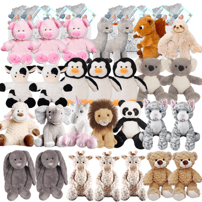 Make your own Teddy Bear Party - 28 x 10 inch Mixed Teddy Bear Making Kits - no sew - Set A