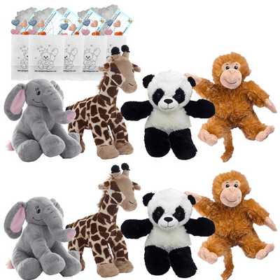 Make your own Teddy Party - 8 x 8 inch Mixed Wild Animals - Set A
