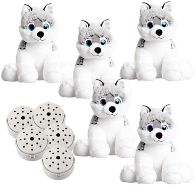 Pack of 5 x Baby Heartbeat bear - 10-inch Huskies