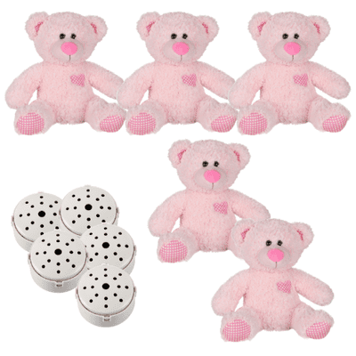 Pack of 5 x Baby Heartbeat bear - 10-inch Pink Bears